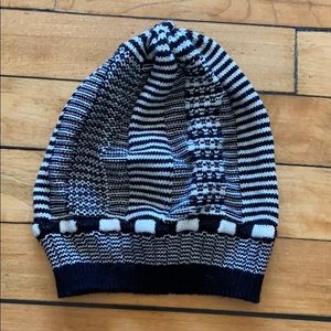 black and white Missoni beanie
